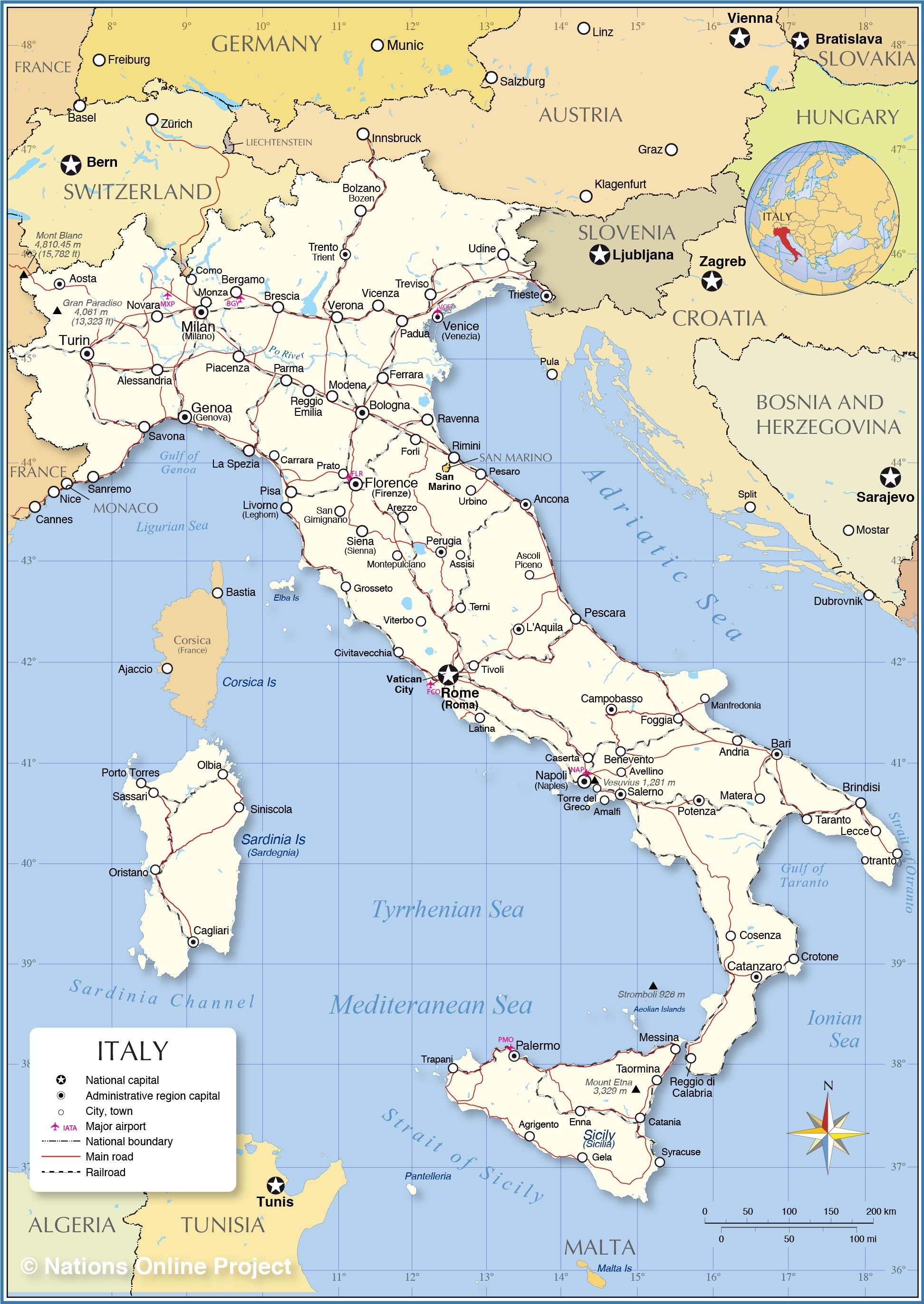 Google Map Of Italy In Europe